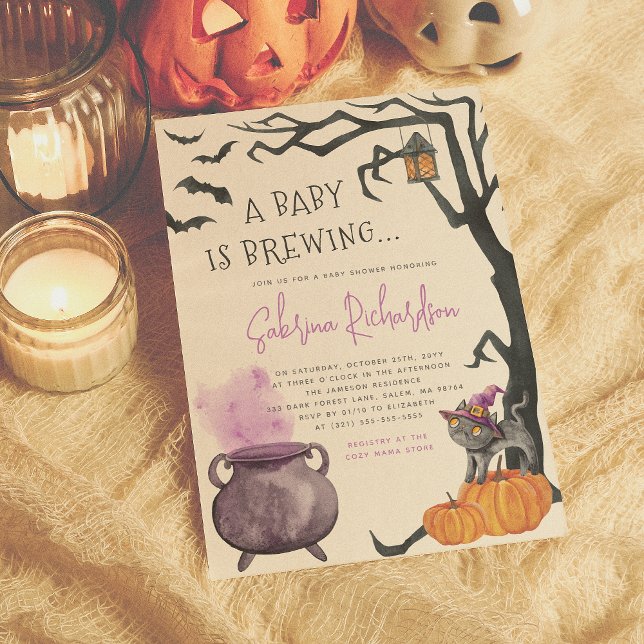 Invitación Un bebé está preparando Baby Shower de Halloween,  (Subido por el creador)