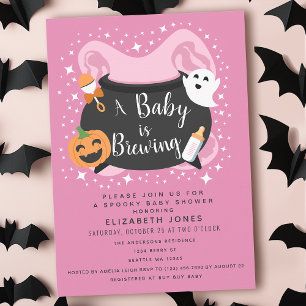 Invitación Un bebé está preparando Baby Shower de Halloween,