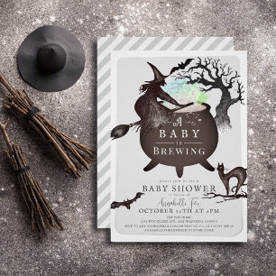 Invitación Un bebé está preparando Baby Shower de Halloween g