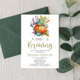 Invitación Un bebé está preparando Baby Shower de Halloween o