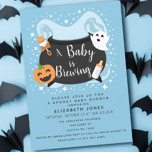 Invitación Un bebé está preparando Baby Shower de Halloween p