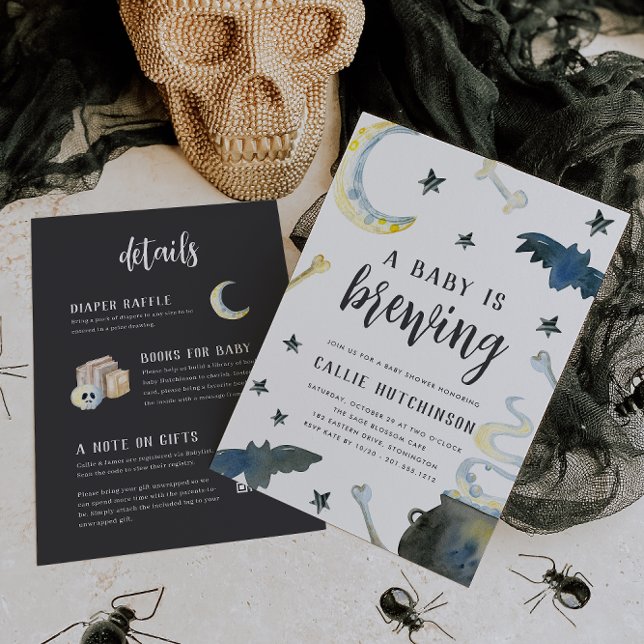 Invitación Un bebé está preparando Baby Shower de Halloween t (Subido por el creador)