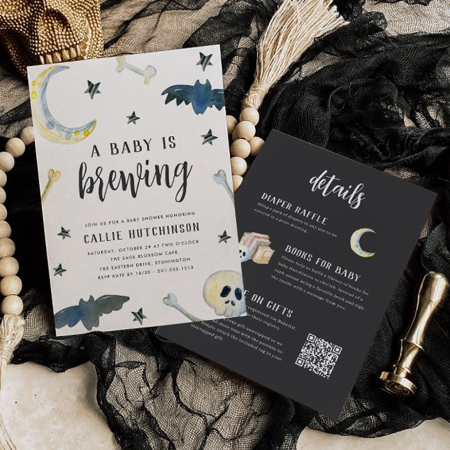 Invitación Un bebé está preparando Baby Shower de Halloween t (Subido por el creador)