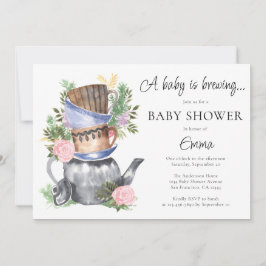 Invitación Un bebé está preparando Baby Shower Fiesta de té