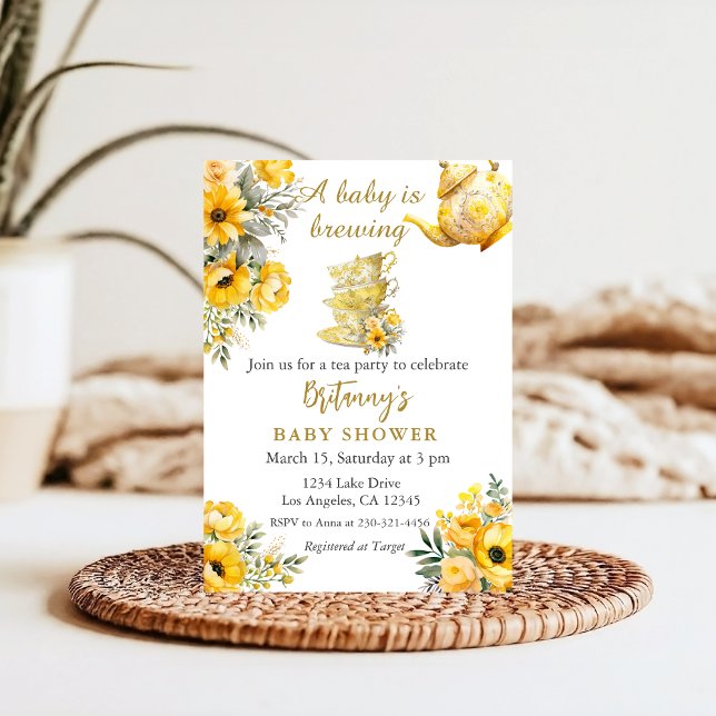 Invitación Un bebé está preparando Baby Shower Fiesta de té (Subido por el creador)