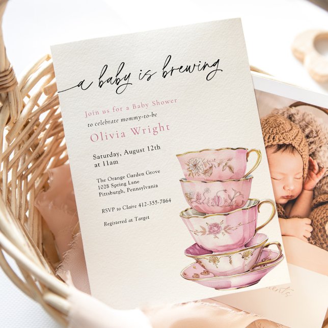 Invitación Un bebé está preparando Baby Shower Fiesta de té (Subido por el creador)
