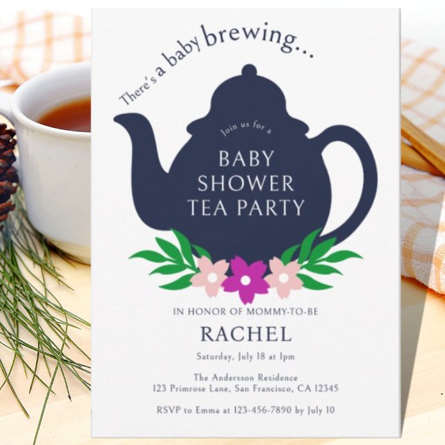 Invitación Un bebé está preparando Baby Shower Fiesta de té (Subido por el creador)