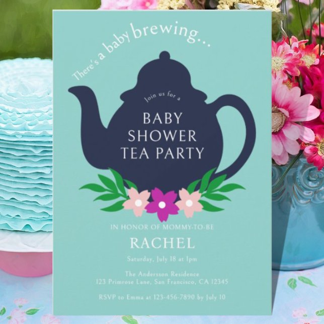 Invitación Un bebé está preparando Baby Shower Fiesta de té (Subido por el creador)