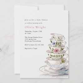 Invitación Un bebé está preparando Baby Shower Fiesta de té