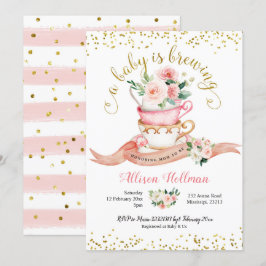Invitación Un bebé está preparando Baby Shower Fiesta de té
