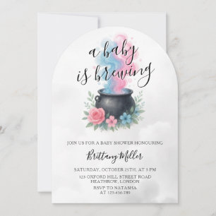 Invitación Un bebé está preparando Baby Shower mágico de Hall