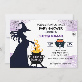 Invitación Un bebé está preparando Baby Shower para brujas de