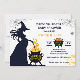 Invitación Un bebé está preparando Baby Shower para brujas de