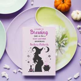 Invitación Un bebé está preparando Baby Shower para brujas de