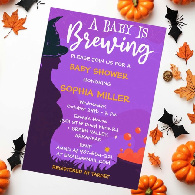 Invitación Un bebé está preparando Baby Shower para brujas de (Subido por el creador)