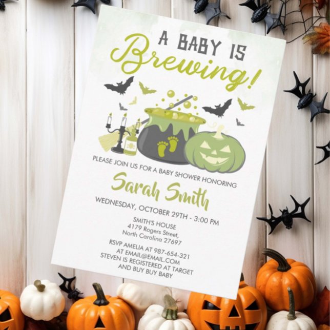 Invitación Un bebé está preparando Baby Shower para brujas de (Subido por el creador)