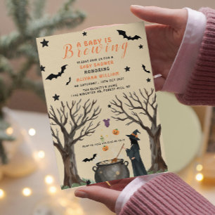 Invitación Un bebé está preparando Baby Shower para brujas de