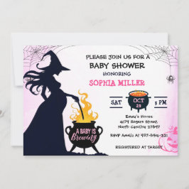 Invitación Un bebé está preparando Baby Shower para brujas de