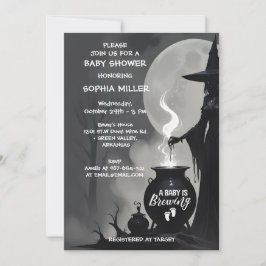 Invitación Un bebé está preparando Baby Shower para brujas de