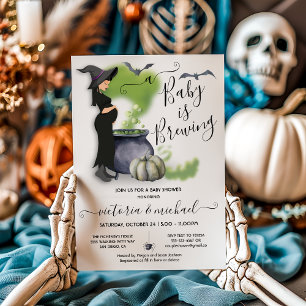 Invitación Un bebé está preparando Baby Shower para brujas pr