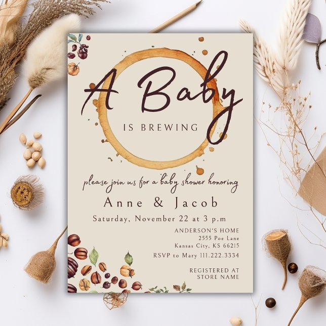 Invitación Un bebé está preparando Baby Shower para café (Subido por el creador)