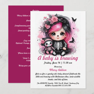 Invitación Un bebé está preparando Baby Shower rosado de Hall