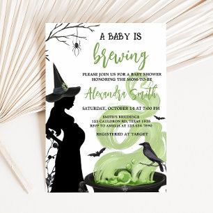 Invitación Un bebé está preparando Baby Shower verde de Hallo