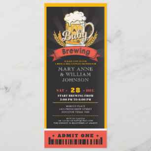 Invitación Un bebé está preparando boletos de cerveza para la