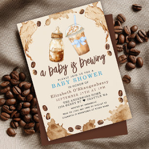 Invitación Un bebé está preparando café Baby Shower