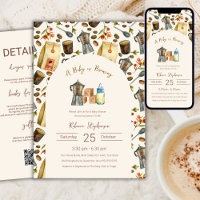 Un bebé está preparando café Baby Shower QR Code