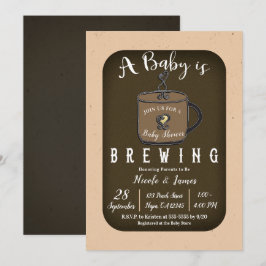 Invitación Un bebé está preparando Café de Chica y Chico para