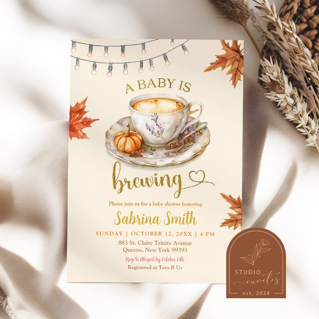 Invitación Un bebé está preparando café deja Baby Shower (Subido por el creador)