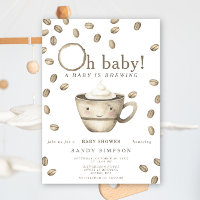 Un bebé está preparando café Kawaii Baby Shower
