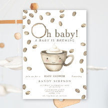 Un bebé está preparando café Kawaii Baby Shower