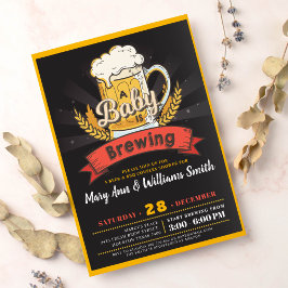 Invitación Un bebé está preparando cervecería en parejas de b