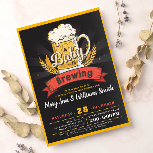 Invitación Un bebé está preparando cervecería en parejas de b