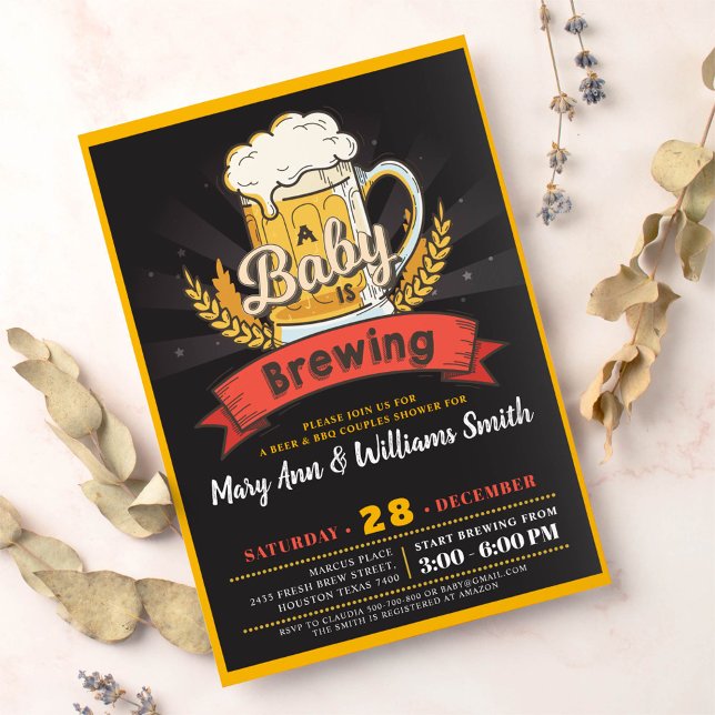 Invitación Un bebé está preparando cervecería en parejas de b (Subido por el creador)