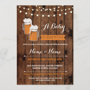 Invitación Un bebé está preparando cervezas de ducha Invitaci
