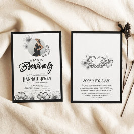 Invitación Un bebé está preparando el Gótico Baby Shower Skul