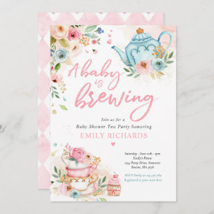 Invitación Un bebé está preparando Fiesta de té Baby Shower r