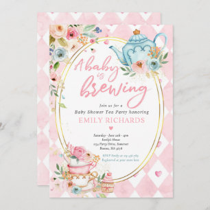 Invitación Un bebé está preparando Fiesta de té Baby Shower r