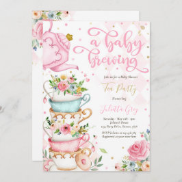 Invitación Un bebé está preparando Fiesta de té Baby Shower r