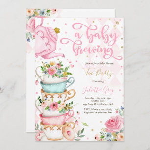 Invitación Un bebé está preparando Fiesta de té Baby Shower r