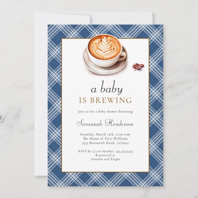 Invitación Un bebé está preparando la Copa de Café Baby Showe (Anverso)