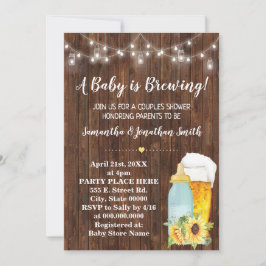 Invitación Un bebé está preparando parejas de bebés ducha mod