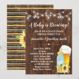 Invitación Un bebé está preparando parejas de bebés ducha mod