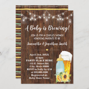 Invitación Un bebé está preparando parejas de bebés ducha mod