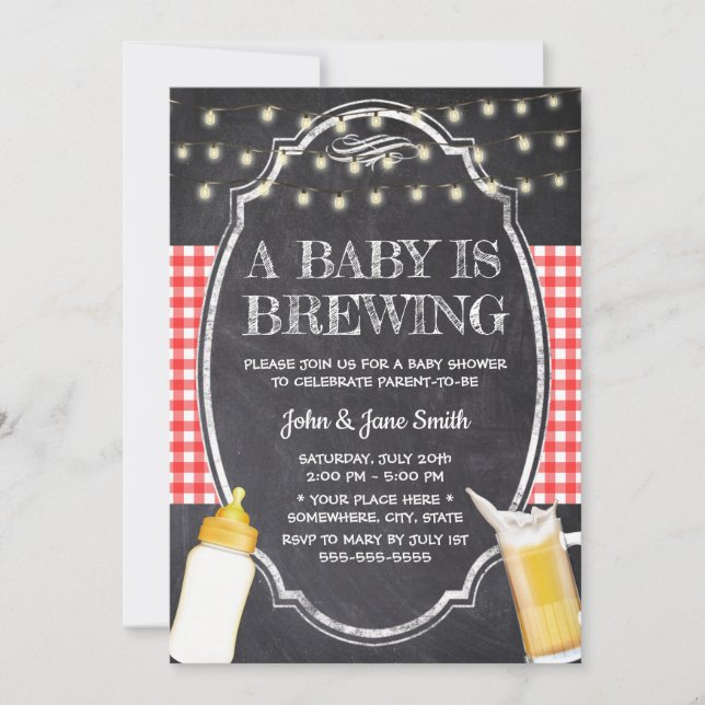 Invitación Un bebé está preparando un Baby Shower de tablero  (Anverso)