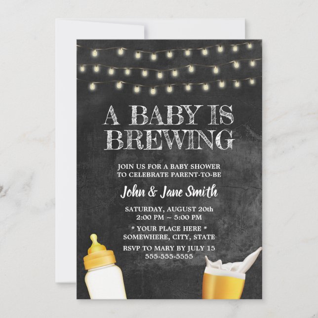Invitación Un bebé está preparando un Baby Shower de tablero  (Anverso)
