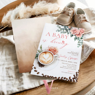 Invitación Un bebé está preparando un café romántico Baby Sho